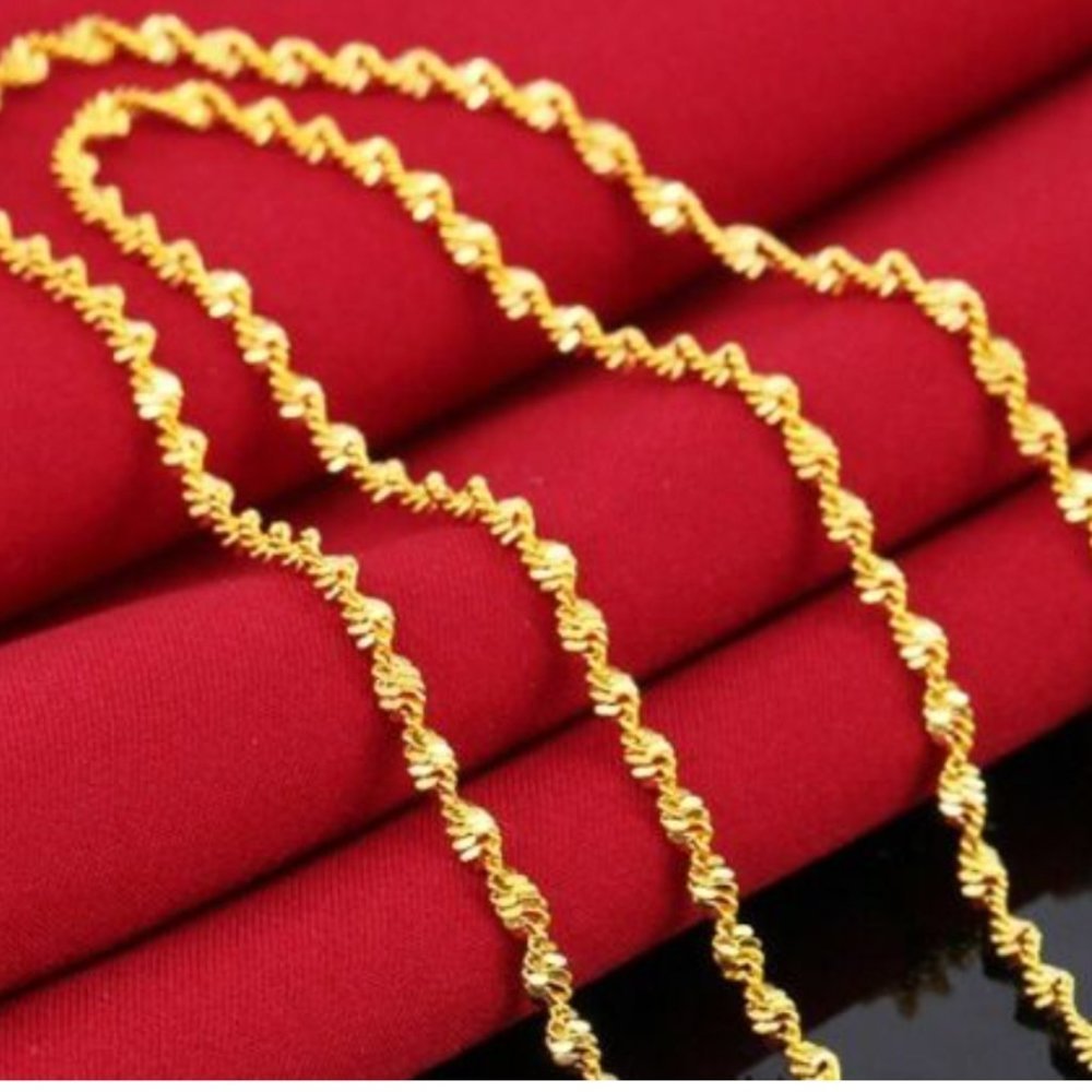 18K Womens Snake Woven Chain 20" New